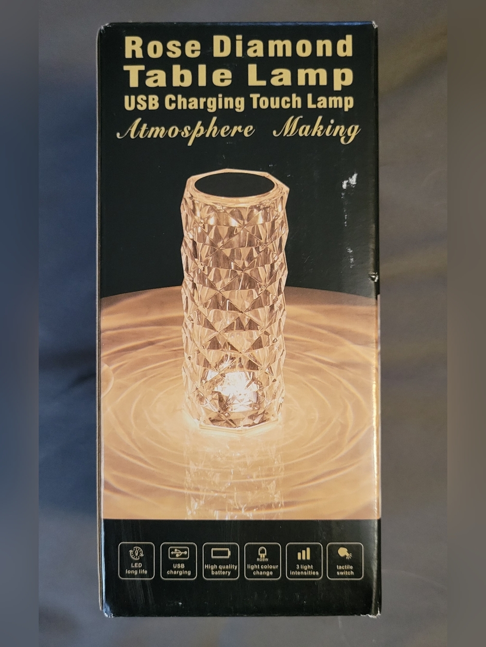 Rose Diamond Table Lamp USB Charging Touch Lamp - Clear/Multi color